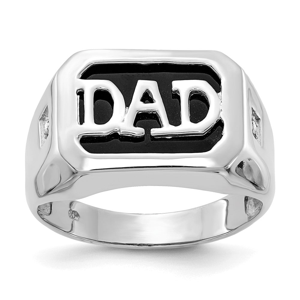 14k White Gold A Diamond men's ring