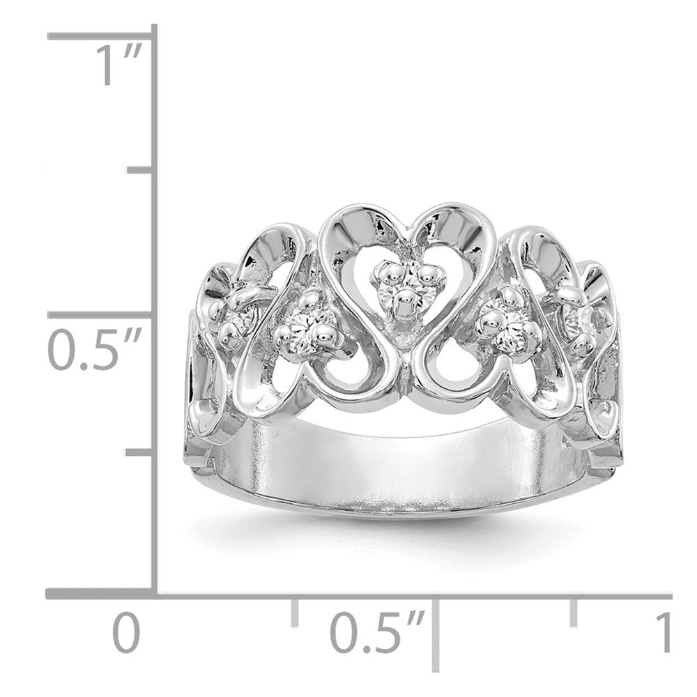 14k White Gold 1/3 carat AA Diamond Heart Ring