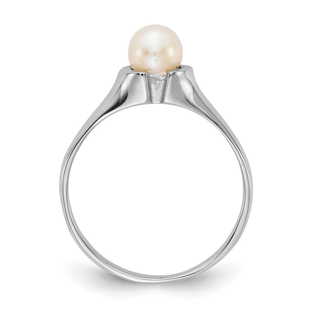 14k White Gold White Freshwater Cultured Pearl Ring