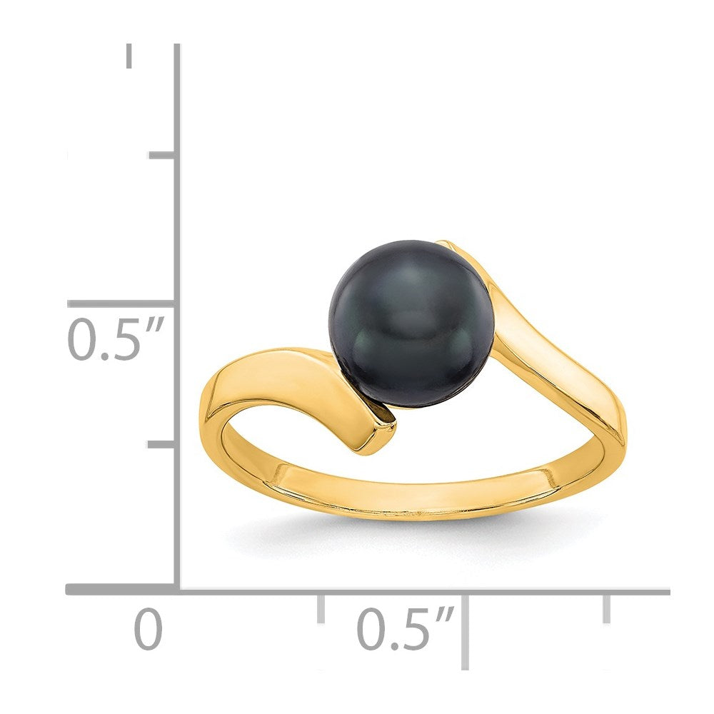 14k Black Freshwater Cultured Pearl Bypass Ring