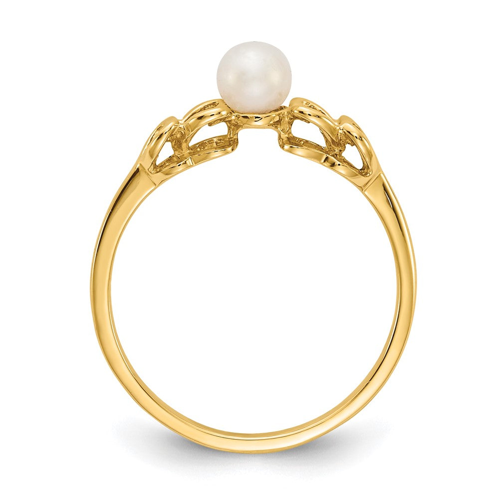 14k White Gold FW Cultured Pearl Ring