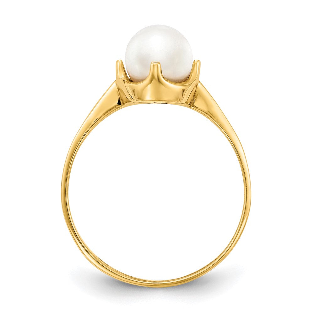14k White Freshwater Cultured Pearl Ring