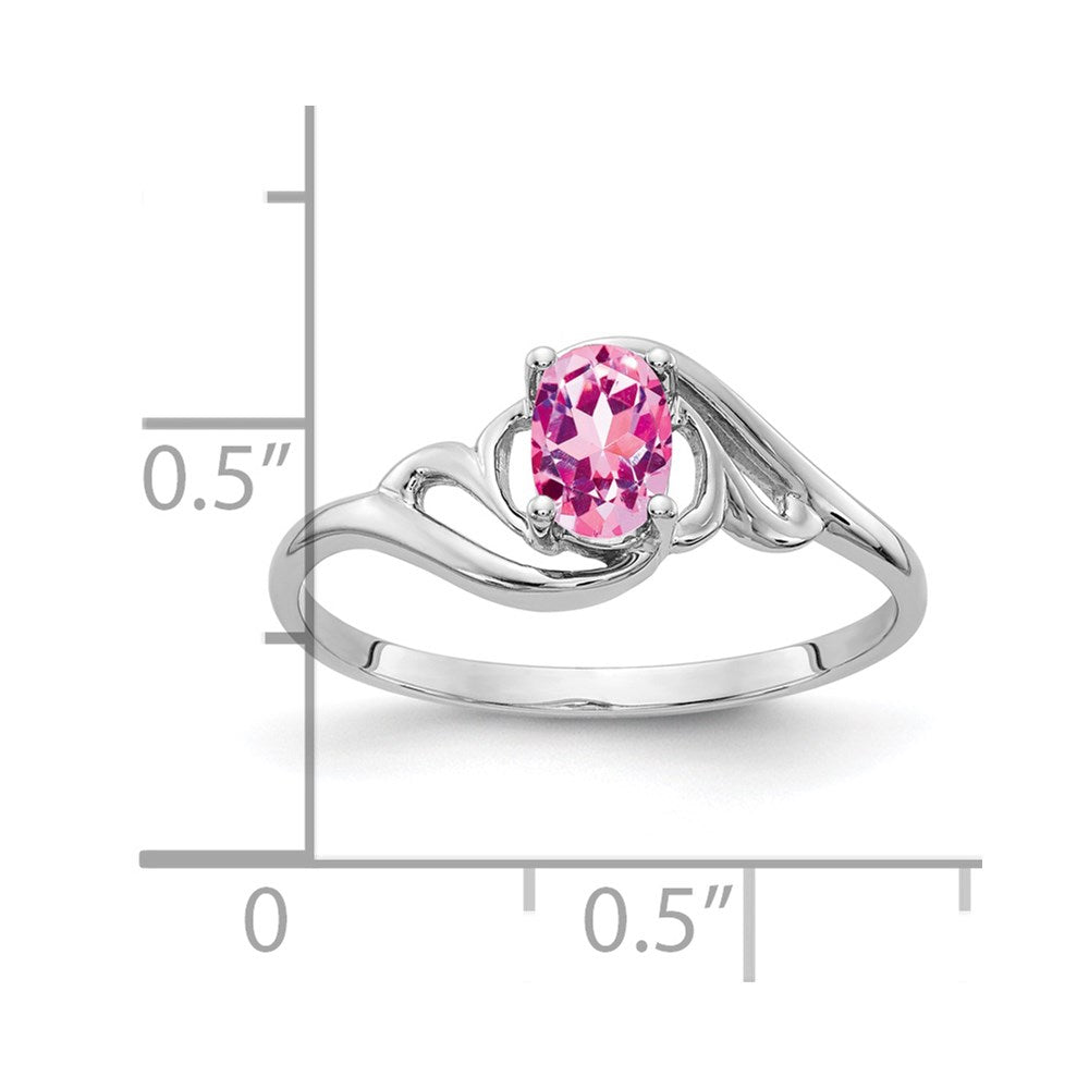 14k White Gold 6x Oval Pink Sapphire ring