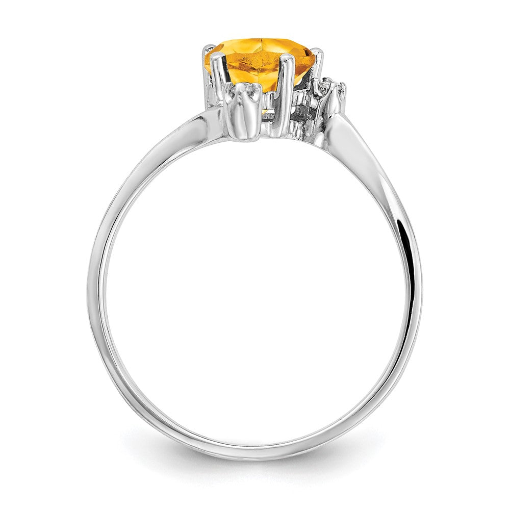 14k White Gold Citrine Diamond ring