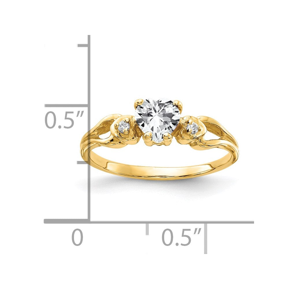 14k Heart Cubic Zirconia A Diamond ring