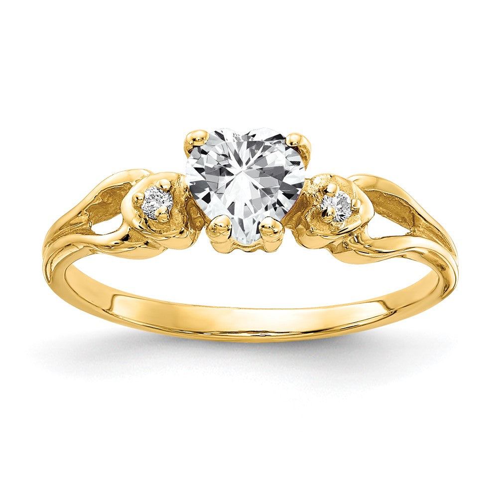 14k Heart Cubic Zirconia A Diamond ring