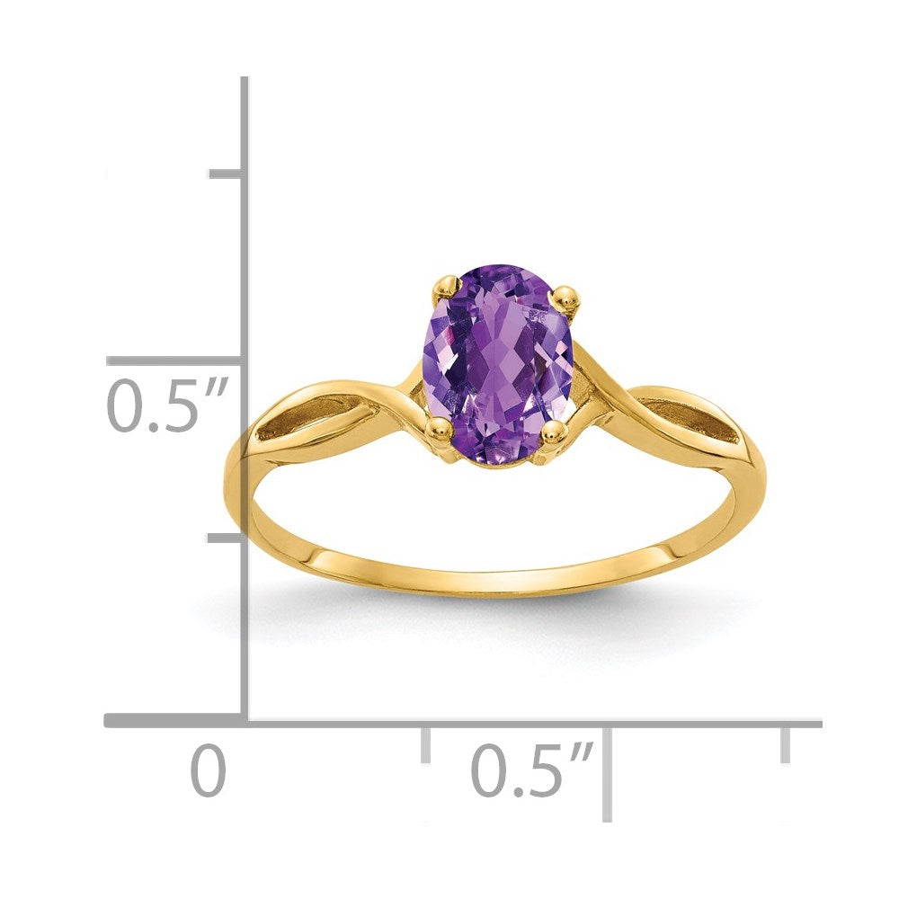 14k 7x Oval Amethyst Twist Ring