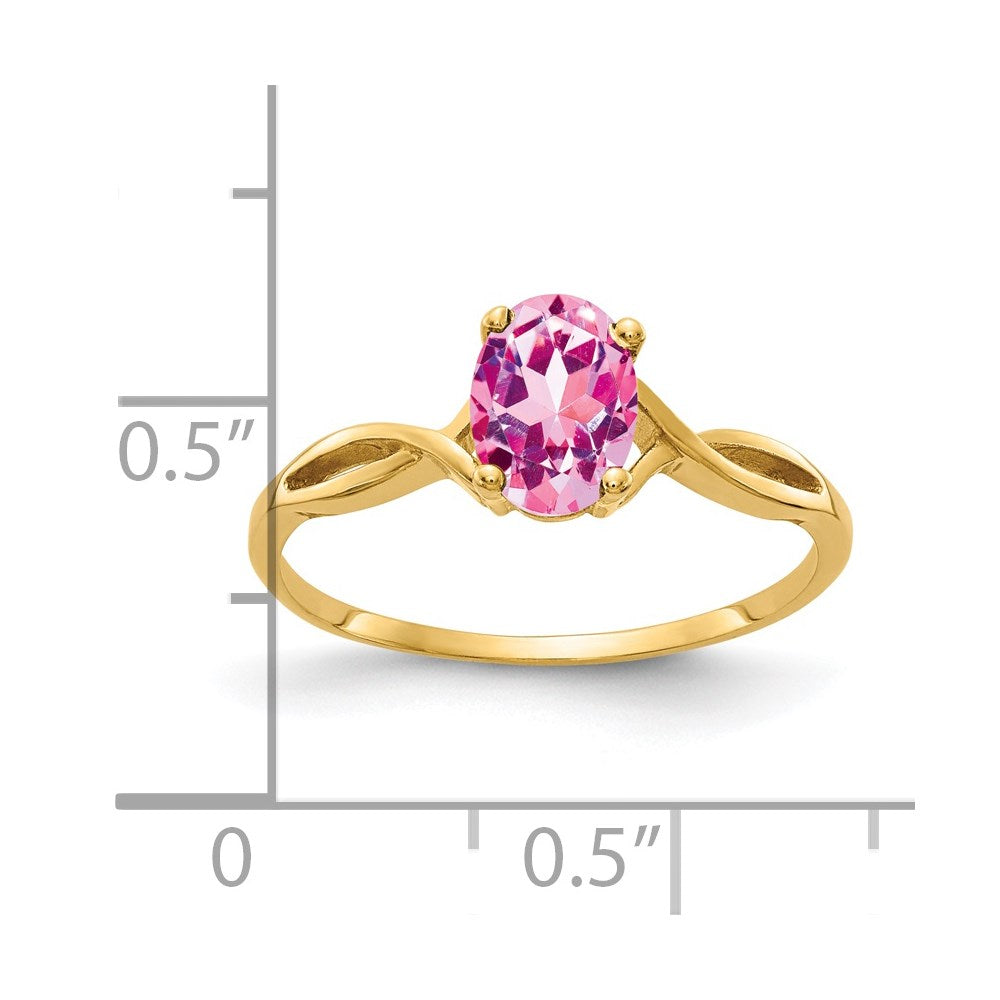 14k 7x Oval Pink Sapphire ring