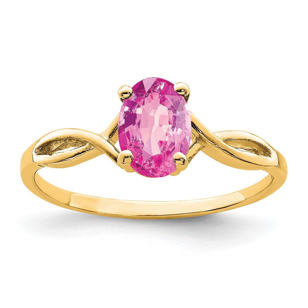 14k 7x Oval Pink Sapphire ring