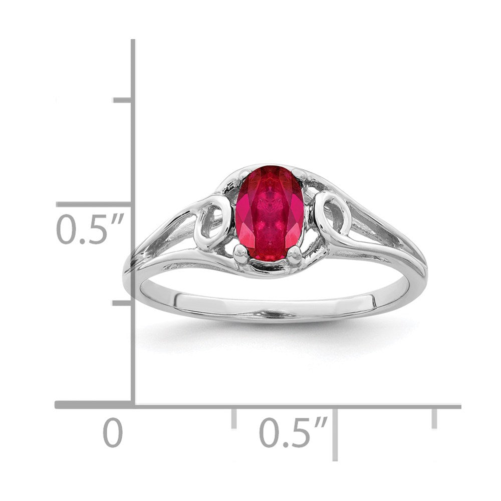 14k White Gold 7x Oval Ruby ring