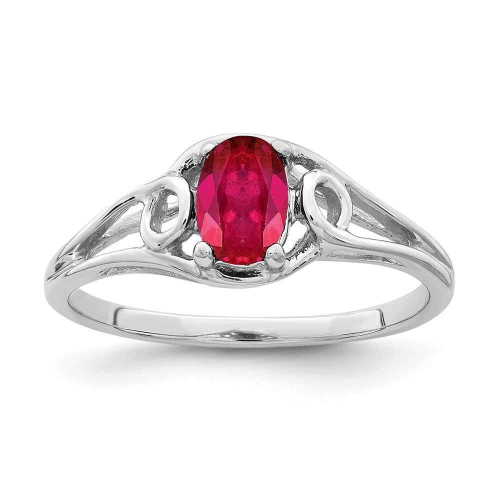 14k White Gold 7x Oval Ruby ring