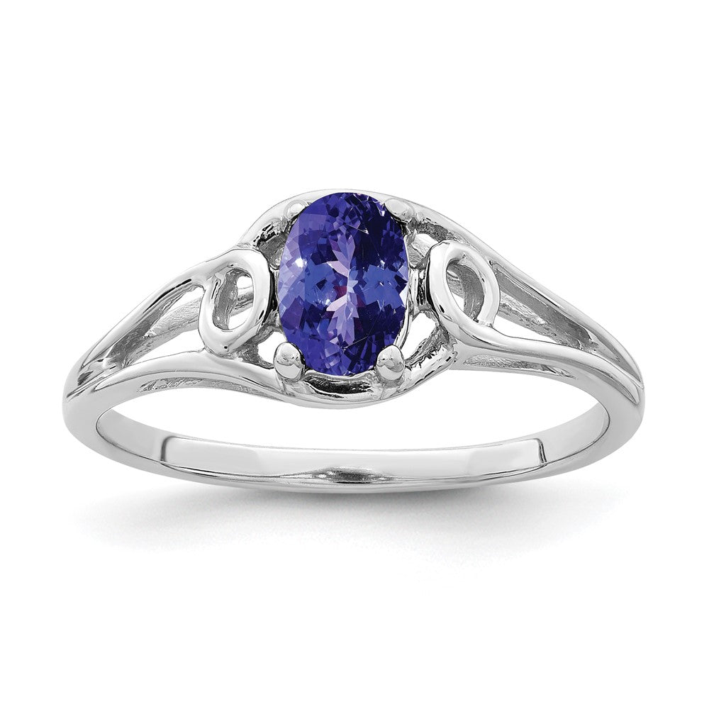 14k White Gold 7x Oval Tanzanite ring