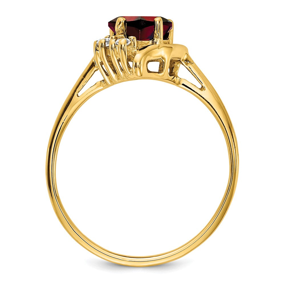 14k Garnet Diamond ring