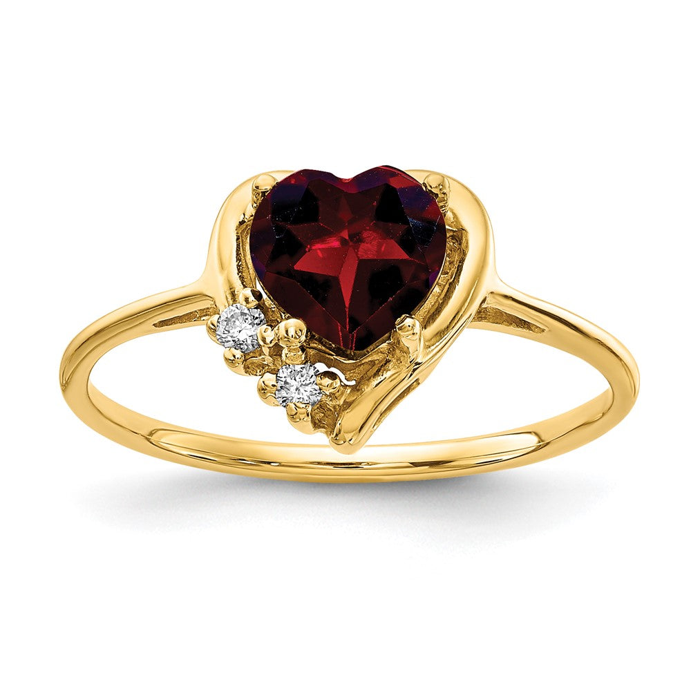 14k Garnet Diamond ring