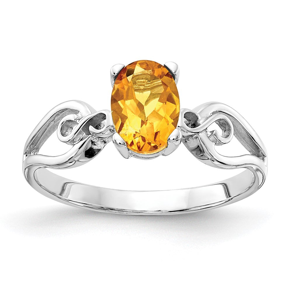 14k White Gold Citrine ring