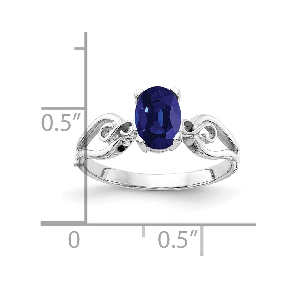 14k White Gold 8x Oval Sapphire ring