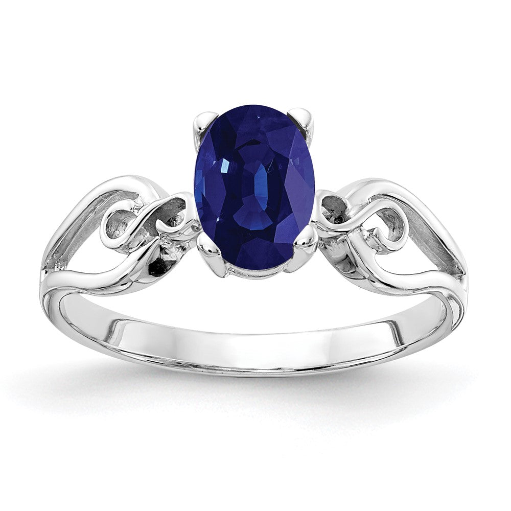 14k White Gold 8x Oval Sapphire ring