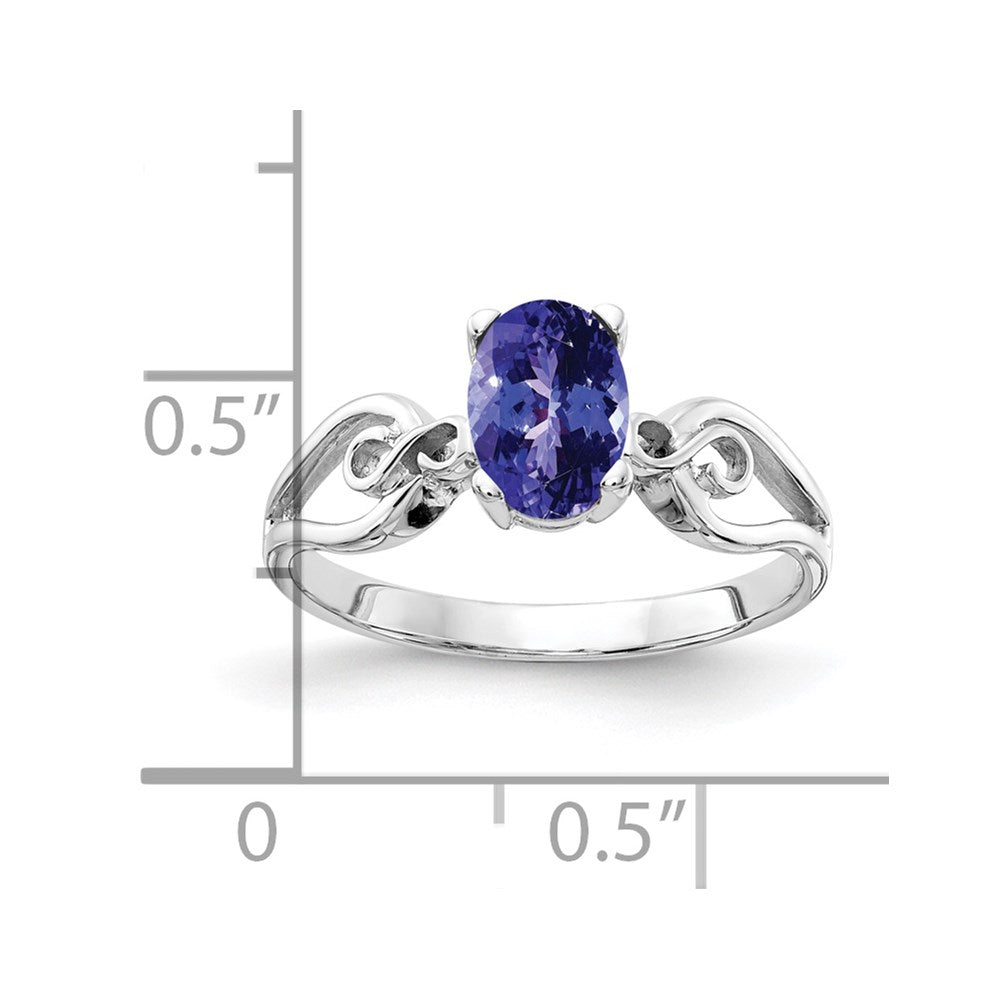 14k White Gold 8x Oval Tanzanite ring