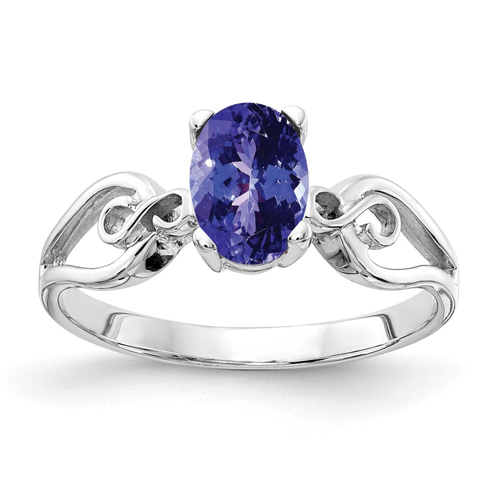 14k White Gold 8x Oval Tanzanite ring