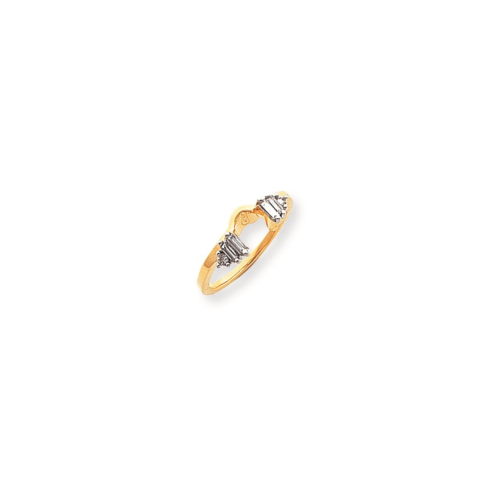 14k Yellow & Rhodium A Quality Diamond Wrap