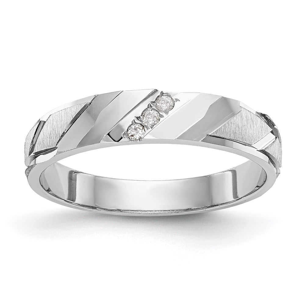 14k White Gold AA Quality Trio Ladies Wedding Band