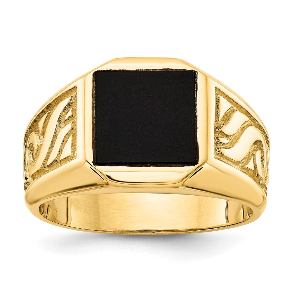 IB Goodman 14k Square Onyx Mens Ring