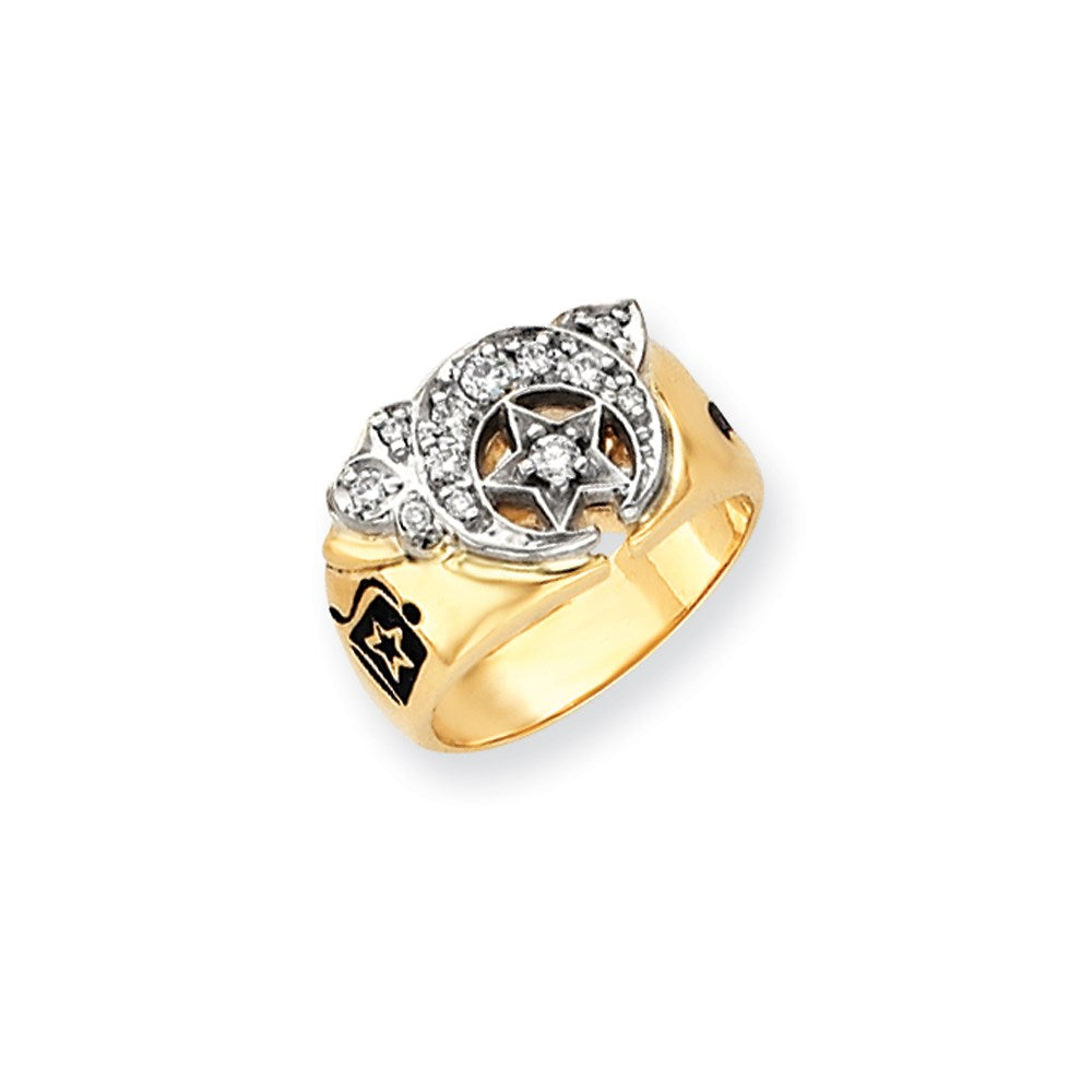 14k AA Diamond men's masonic ring