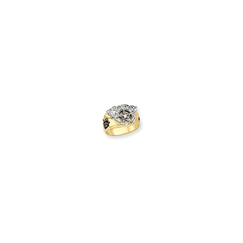 14k Two-tone VS Diamond men's masonic ring