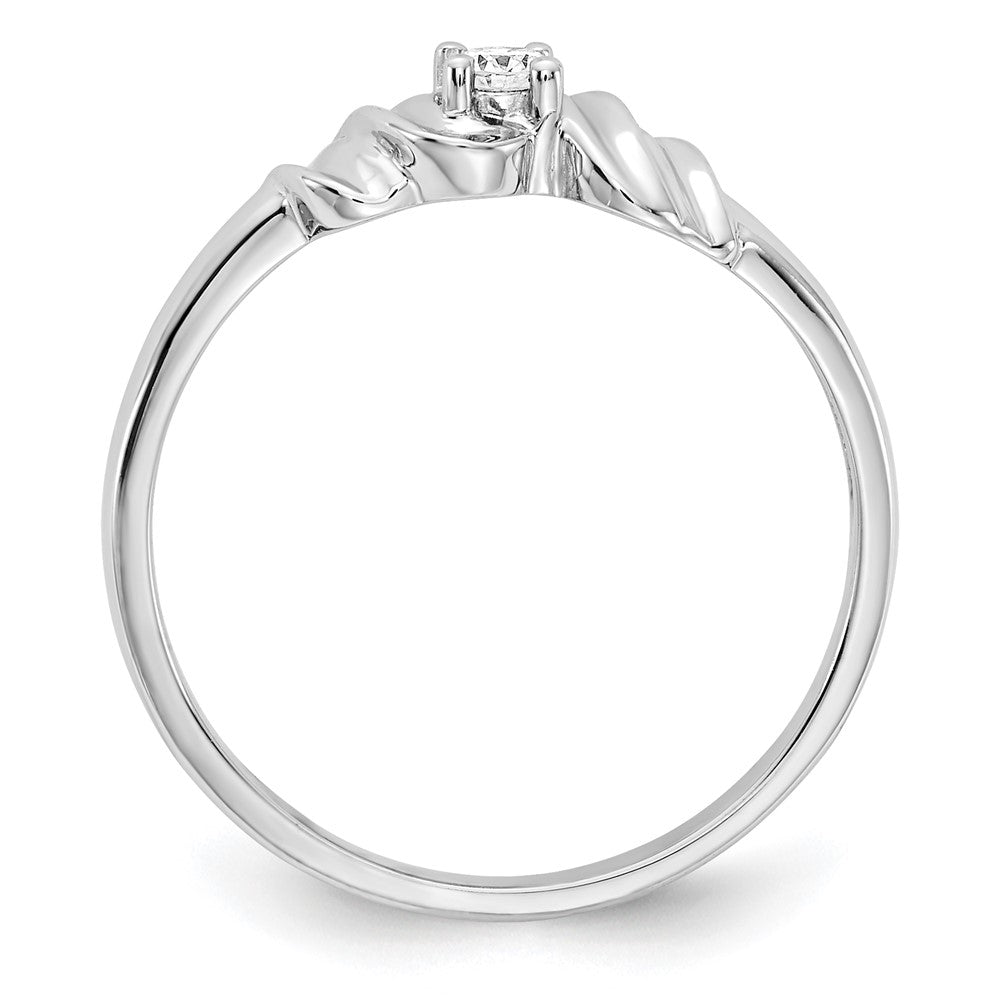14k White Gold 1/15 carat AA Diamond Twist Ring