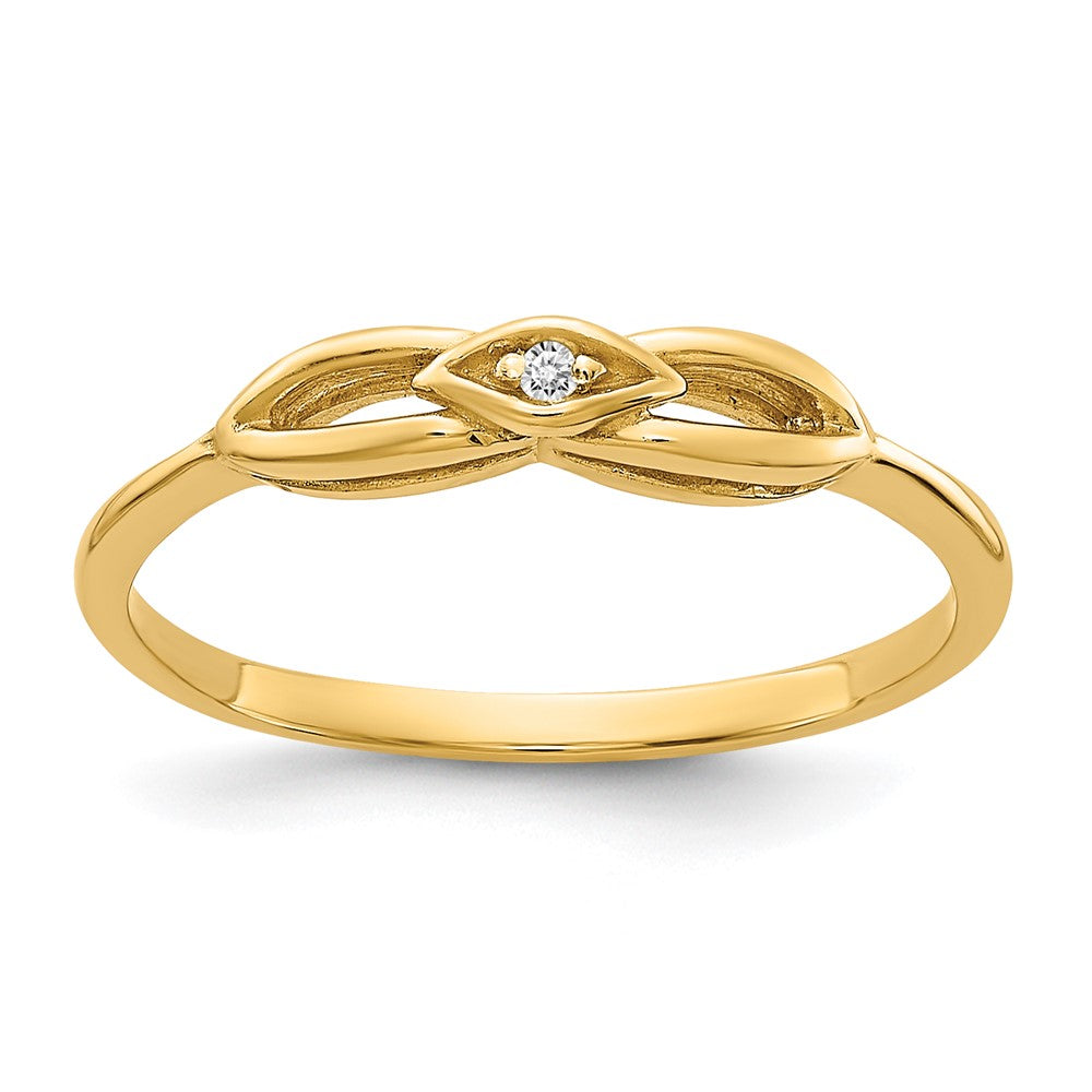 14k Polished AA Diamond Ring