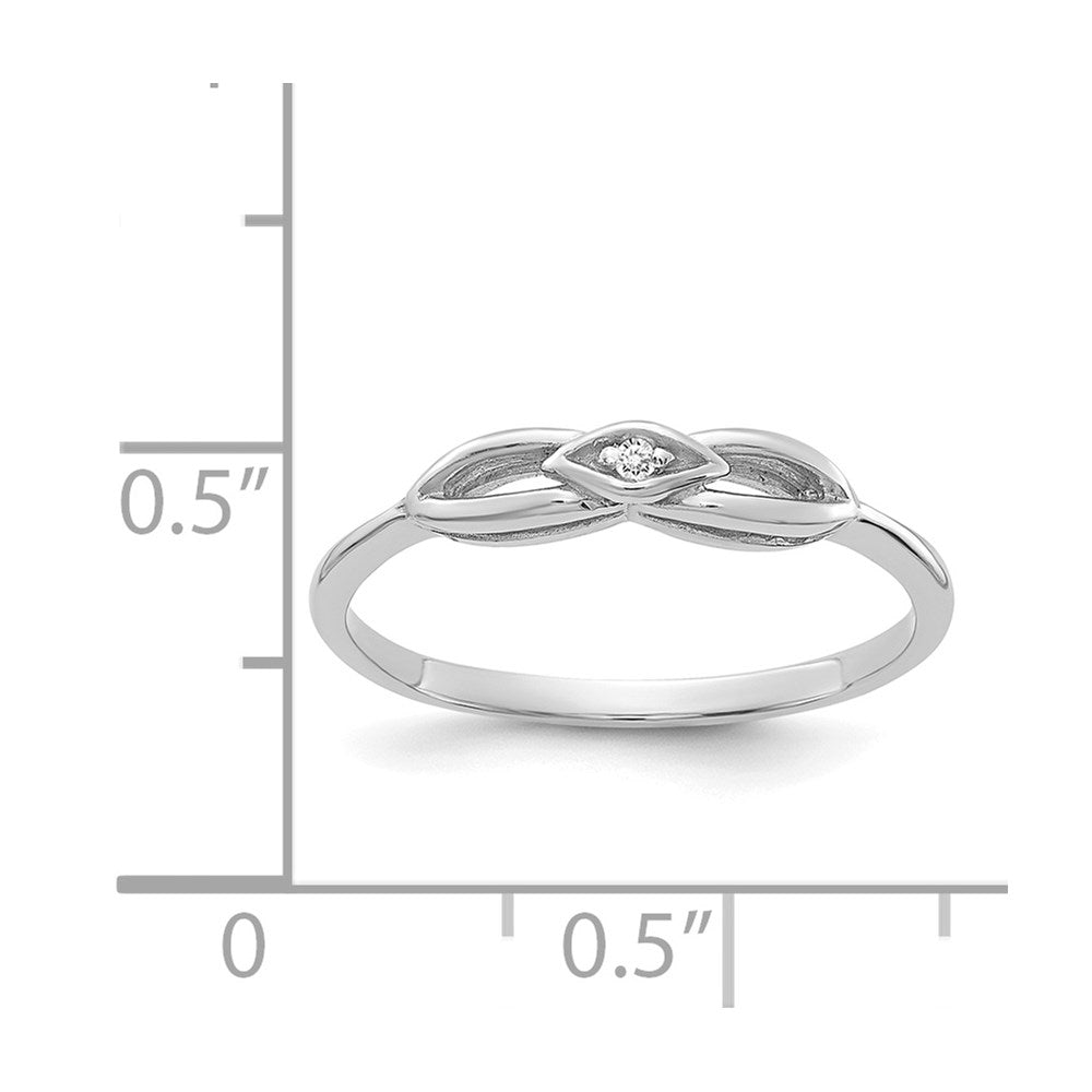 14k White Gold Polished AA Diamond ring