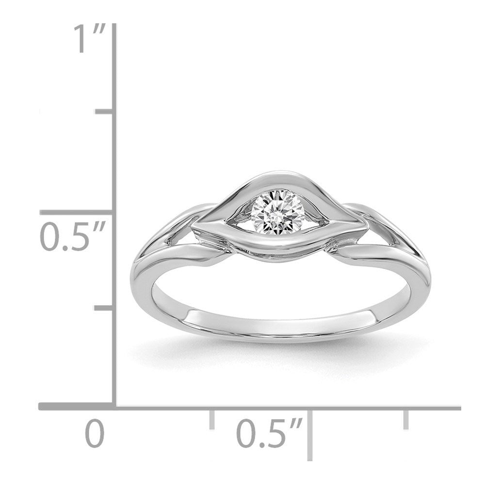 14k White Gold Polished 1/8 carat AA Diamond Ring