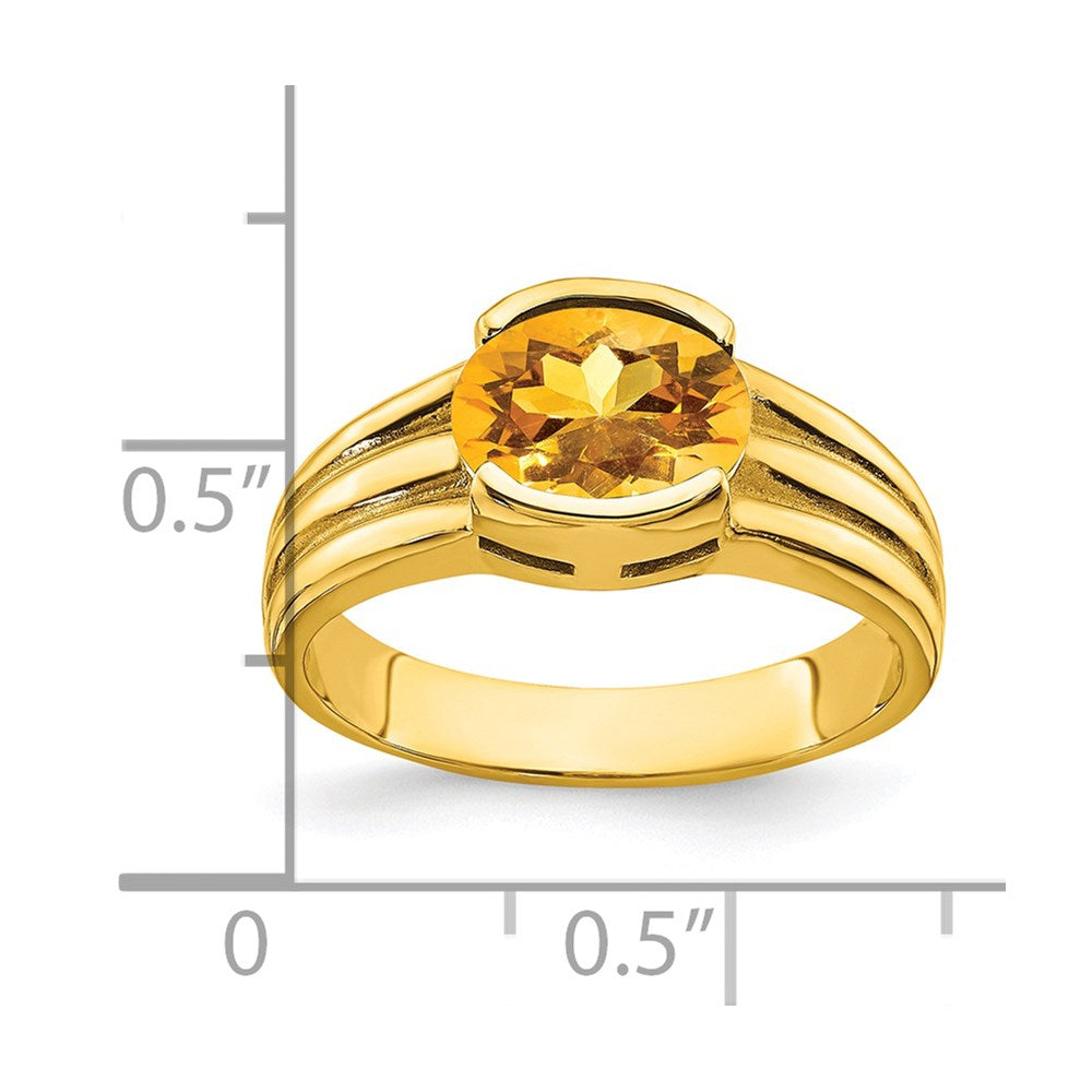 14k 8x Oval Citrine ring