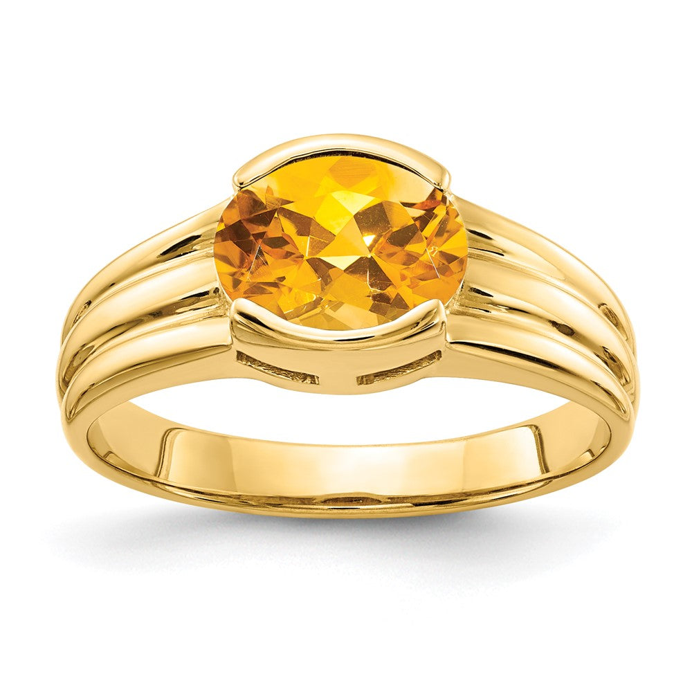 14k 8x Oval Citrine ring