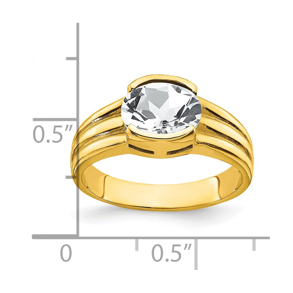 14k 8x Oval Cubic Zirconia Ring