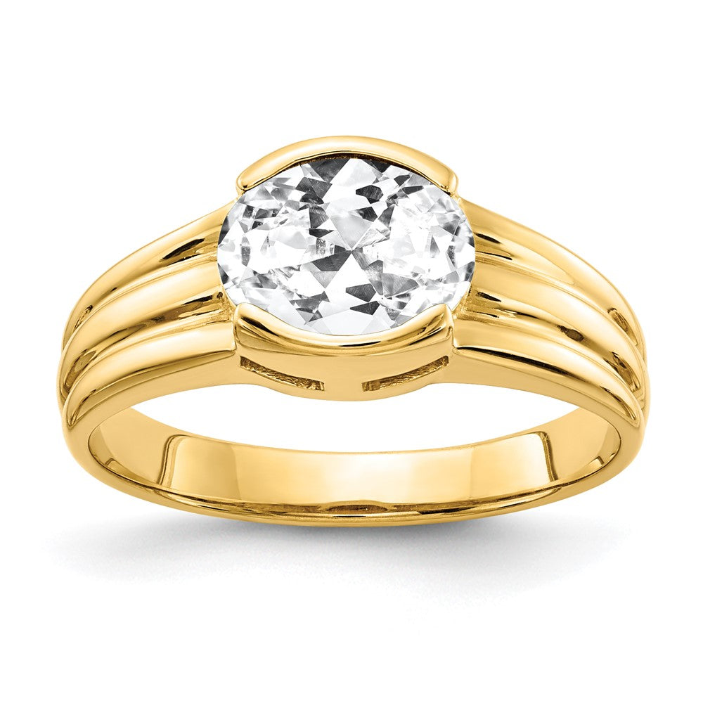 14k 8x Oval Cubic Zirconia Ring