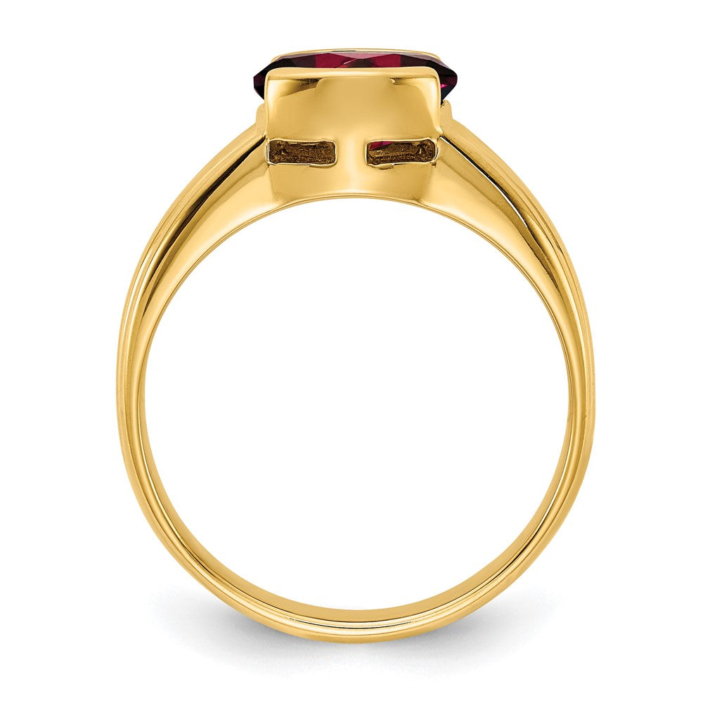 14k 8x Oval Garnet East-West Ring