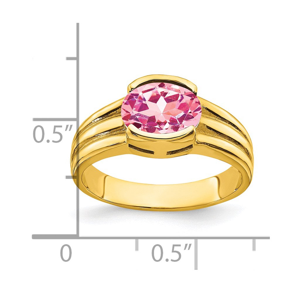 14k 8x Oval Pink Tourmaline ring