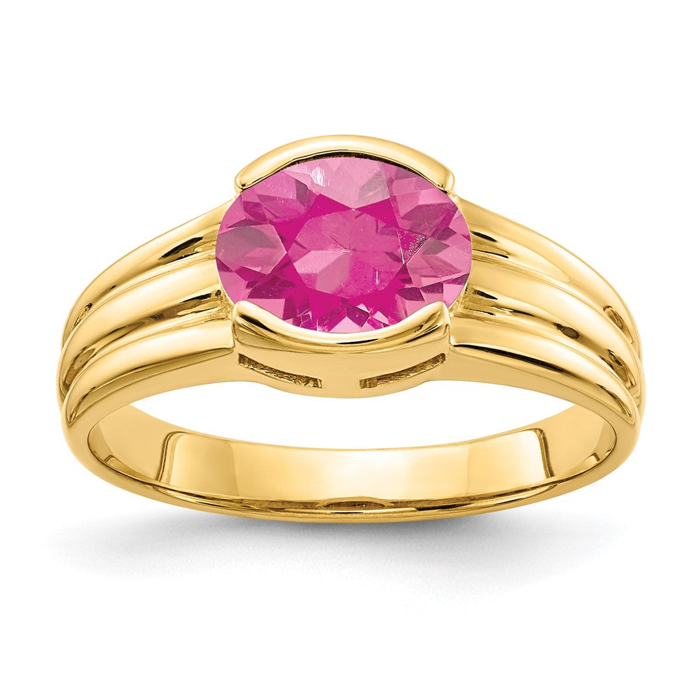 14k 8x Oval Pink Tourmaline ring