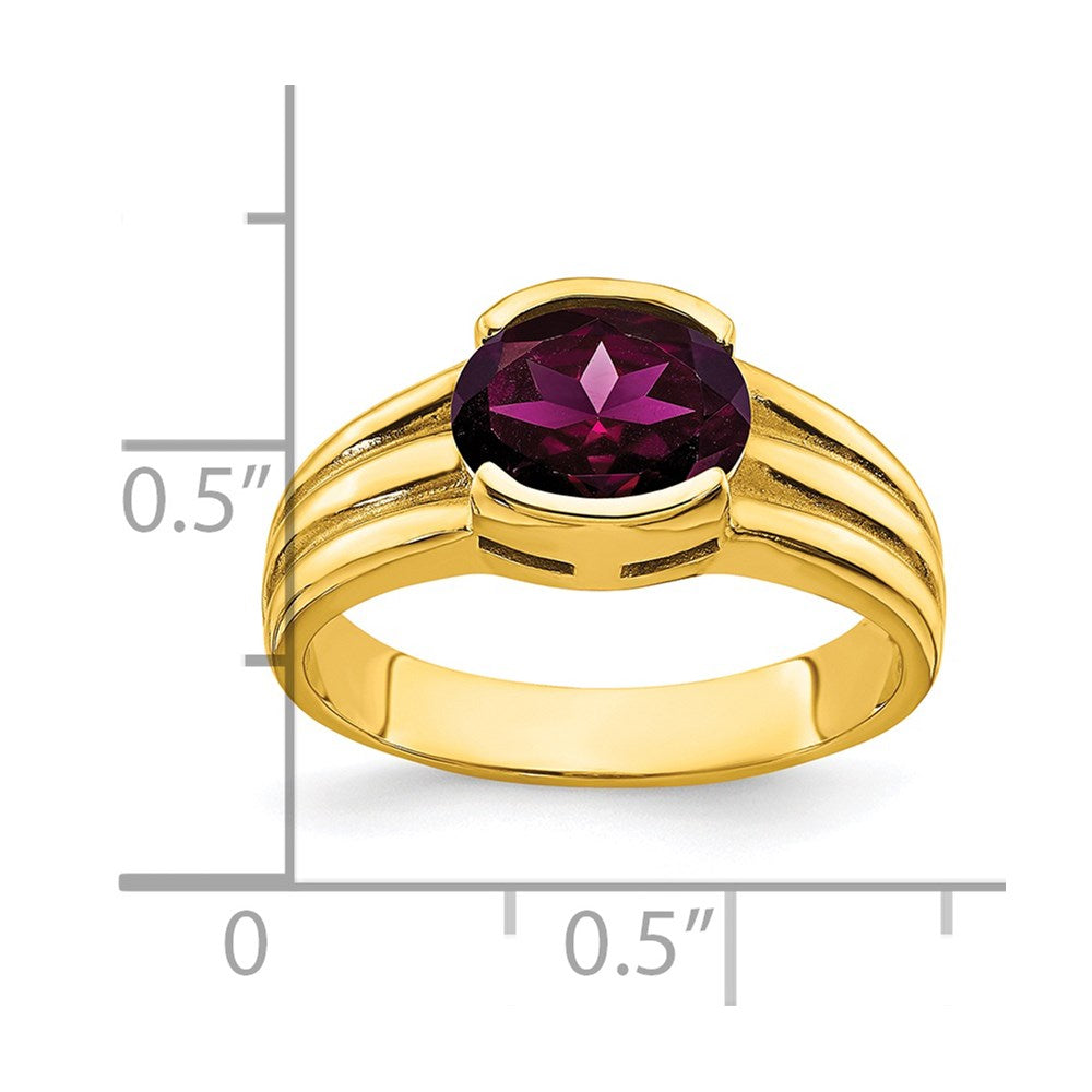 14k 8x Oval Rhodolite Garnet ring