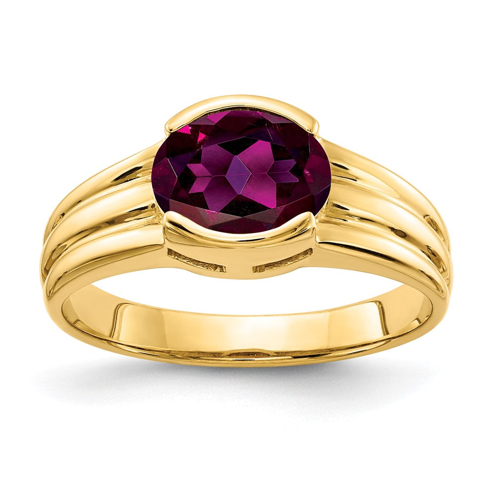 14k 8x Oval Rhodolite Garnet ring