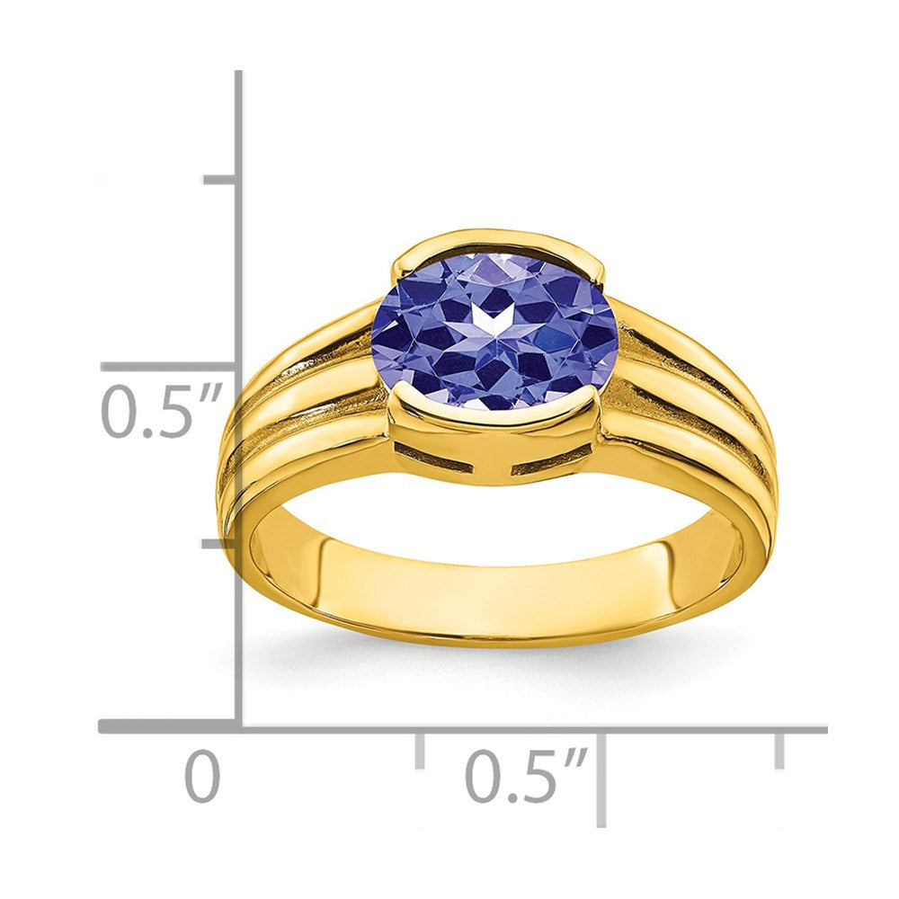 14k 8x Oval Tanzanite ring