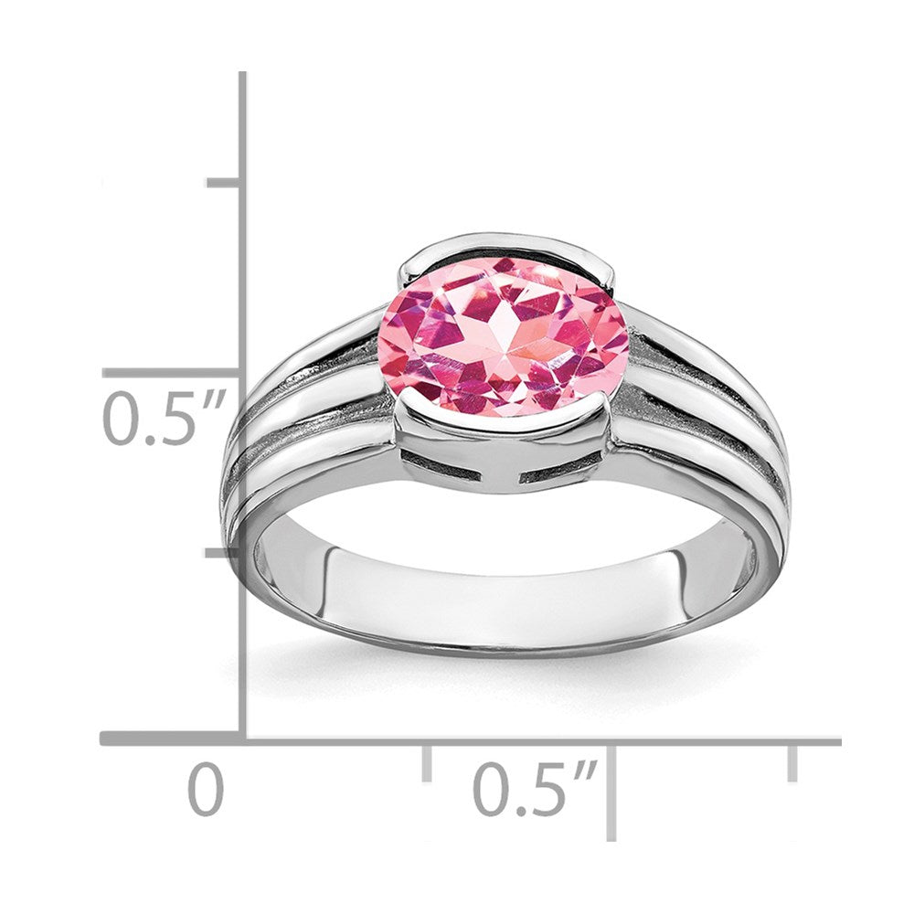 14k White Gold 8x Oval Pink Tourmaline ring