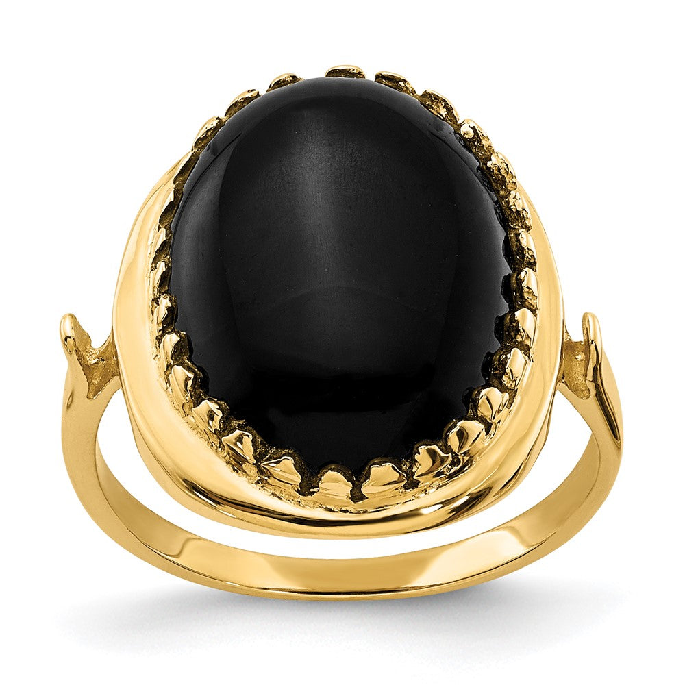 14k 16x Oval Onyx Ring