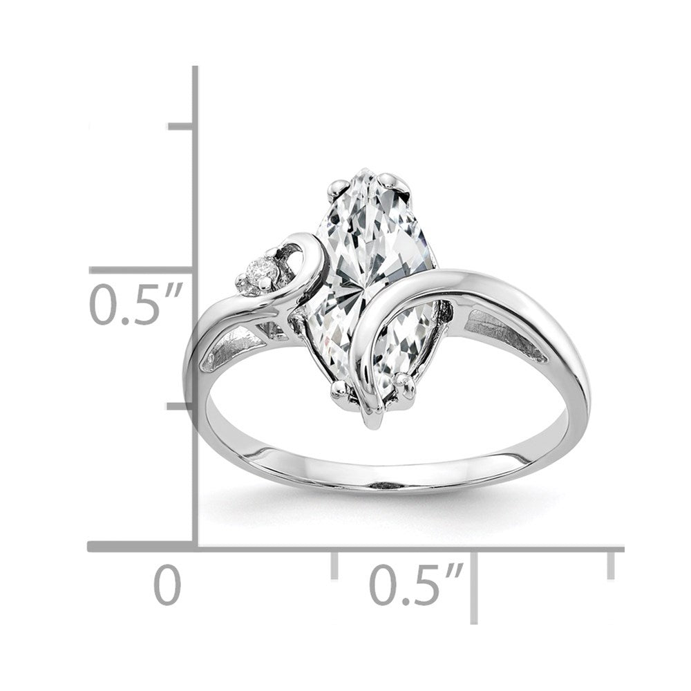 14k White Gold 12x Marquise Cubic Zirconia A Diamond ring