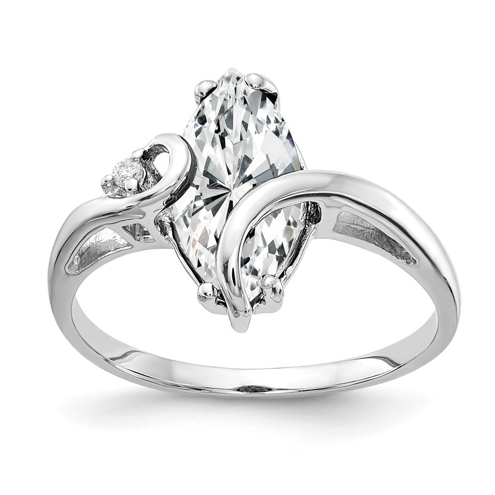 14k White Gold 12x Marquise Cubic Zirconia A Diamond ring