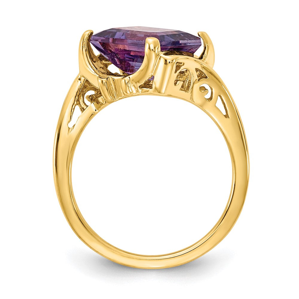 14k 10x Emerald Cut Amethyst ring