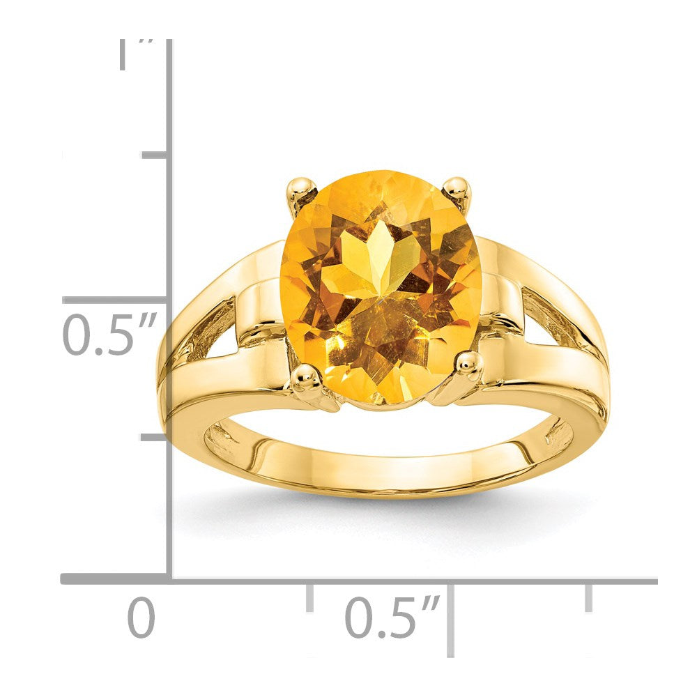 14k 11x Oval Citrine ring