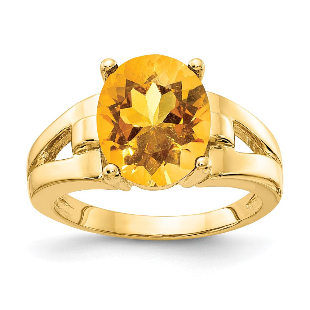 14k 11x Oval Citrine ring