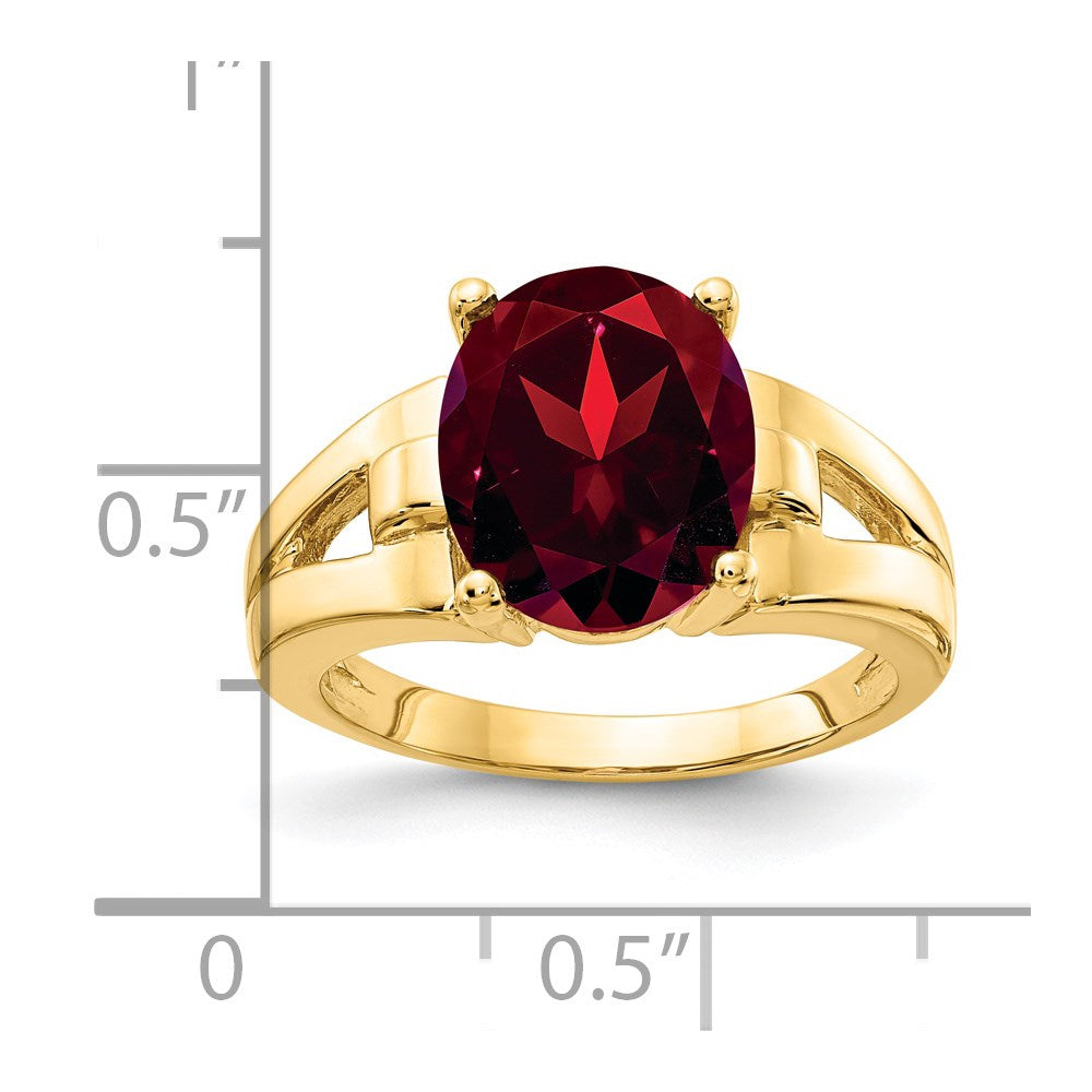 14k 11x Oval Garnet ring